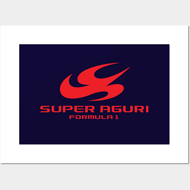 Super Aguri Formula 1 Team logo - red print Wall Art by retropetrol